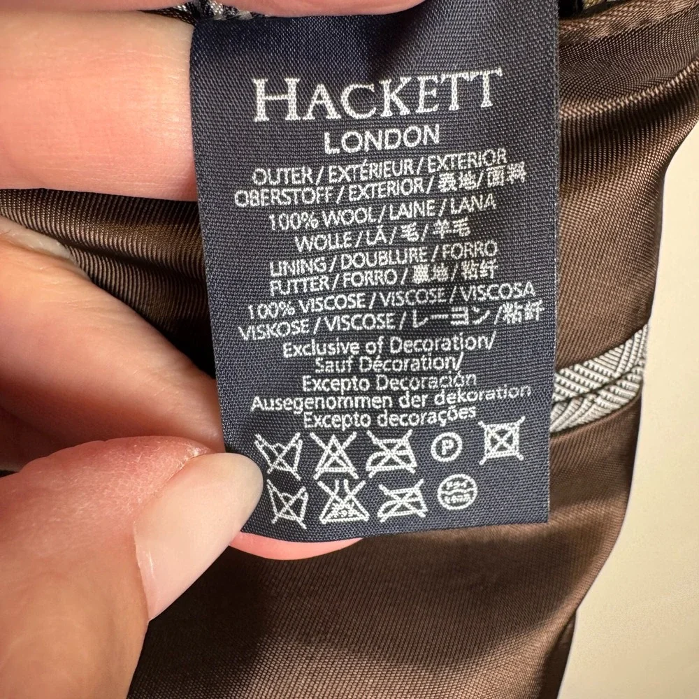 HACKETT London Mayfair Blazer Mens 44R |‎ 54R Single Breasted 2 Button Navy Wool